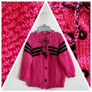 Hand knitted toddlers jacket for 2-3 years old, Little cardigan